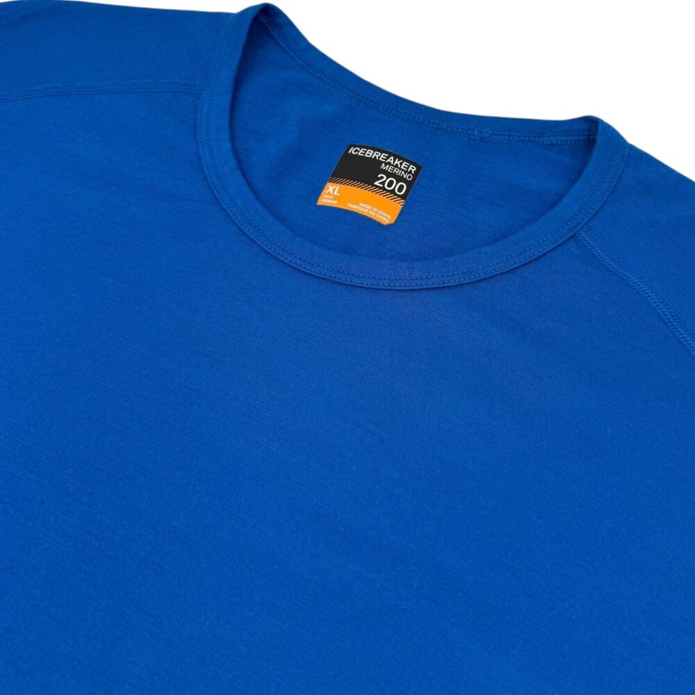 Icebreaker Men's Merino Wool 200 Long Sleeve Base Layer Shirt Blue XL